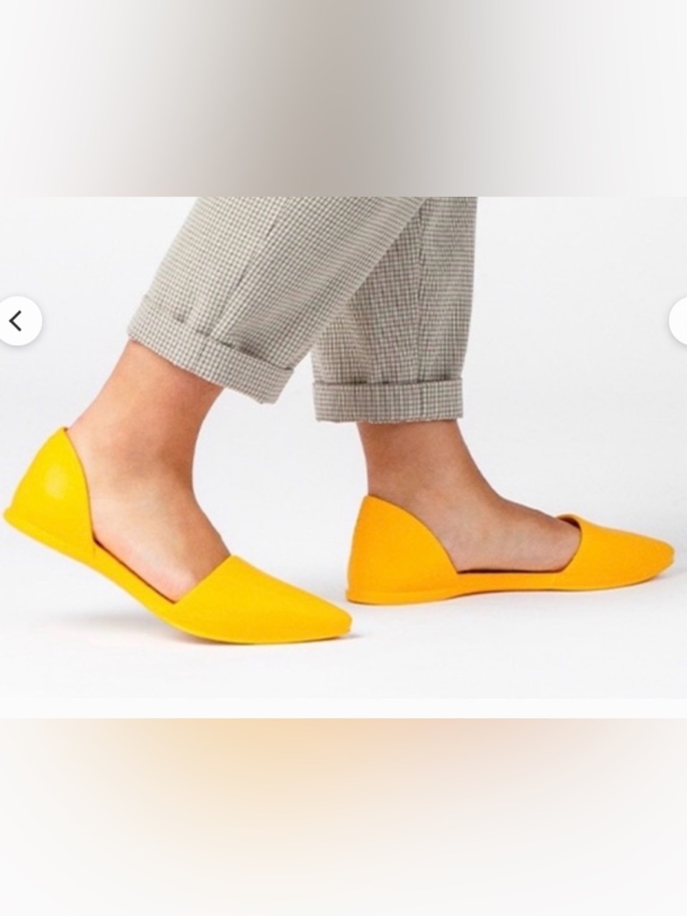 NWT Native Audrey D’Orsay Flats Groovy Yellow Pointed Toe Slip On Size 8